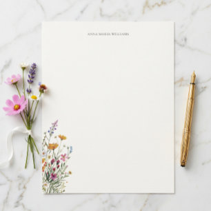 En-tête De Lettre Papier à Lettre Floral Élégant et Chic Personnalis