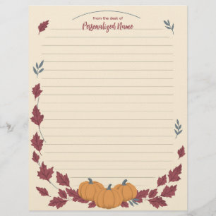 En-tête De Lettre Papier à Lettre Ligné aux Murmures de l'Automne