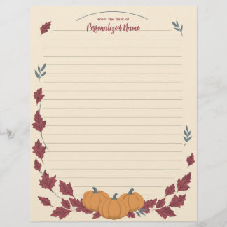 En-tête De Lettre Papier à Lettre Ligné aux Murmures de l'Automne