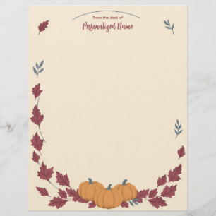 En-tête De Lettre Papier à Lettre Non Ligné Chuchotements D'Automne