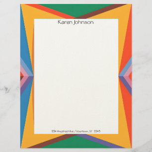 En-tête De Lettre Papier à lettres à bordure géométrique colorée