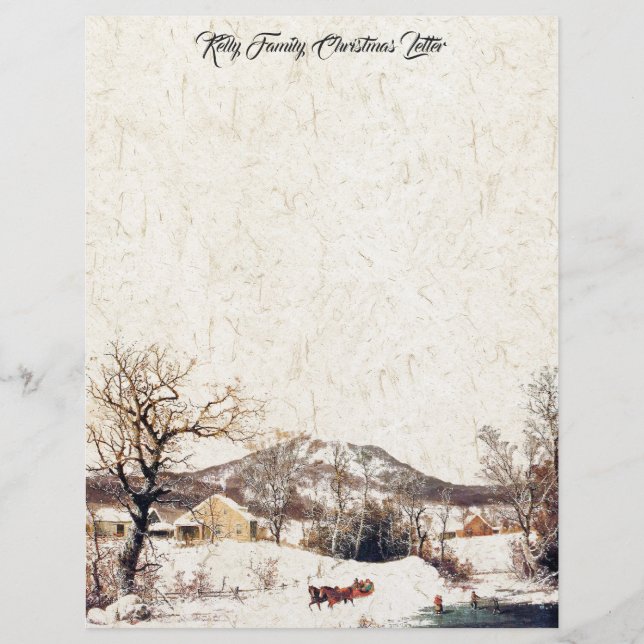 En-tête De Lettre Papier à lettres de lettre de Noël de famille de (Devant)