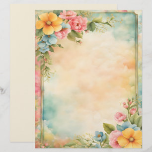 En-tête De Lettre Papier à lettres floral shabby chic