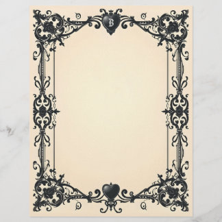 En-tête De Lettre Papier à lettres gothique à coeur noir