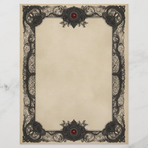 En-tête De Lettre Papier à lettres gothique Red Ruby