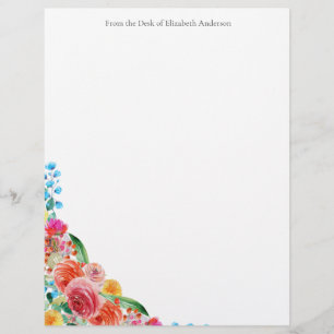 En-tête De Lettre Papier à lettres personnel affaires floral rose ro