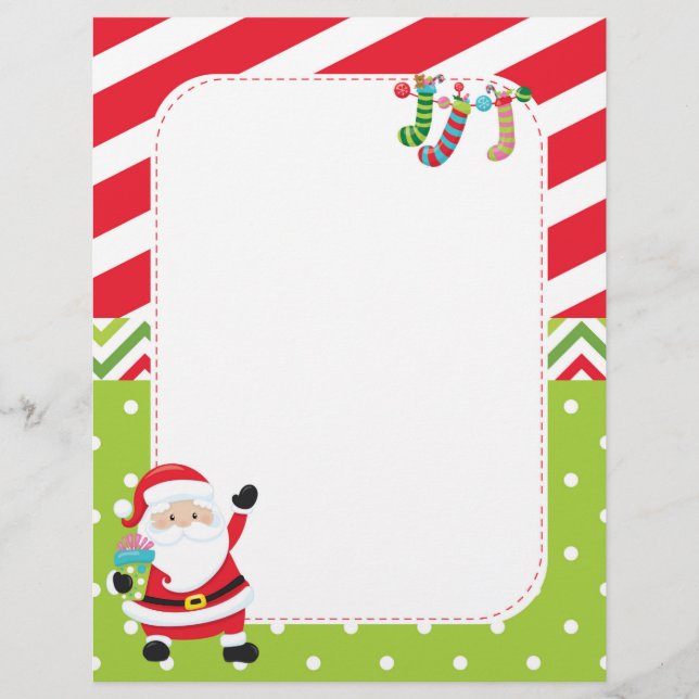 En-tête De Lettre Papier de Noël pour lettre à Père Noël (Devant)