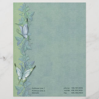 En-tête De Lettre Papillon Pastel Floral - Personnaliser