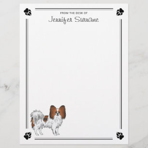 En-tête De Lettre Papillon Rouge Cartoon Chien Avec Pâtes Et Texte