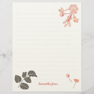 En-tête De Lettre Peachy Pink Oregon Grape Flower Letterhead