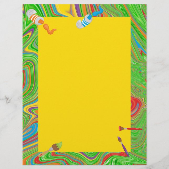 En-tête De Lettre Peinture Tube Peinture thème brosse (Devant)