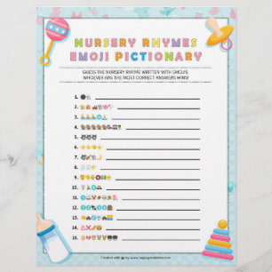 En-tête De Lettre Pépinière Rhymes Emoji Pictionary [Bébé Basiques B