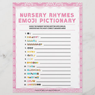 En-tête De Lettre Pépinière Rhymes Emoji Pictionary [Rose dentelle d