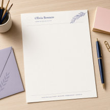 Periwinkle Olive Branch Minimalist Business Logo