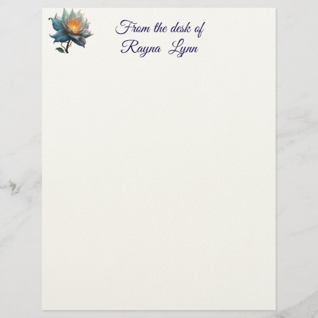 En-tête De Lettre Personalized Floral Letterhead (Devant)