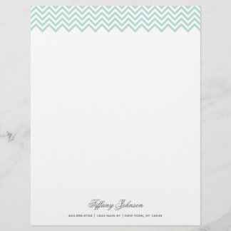En-tête De Lettre Personnalisée Bordure de Chevron moderne Mint