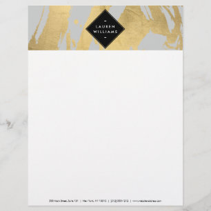 En-tête De Lettre Personnalisée Brochures Edgy Faux Gold sur Grey