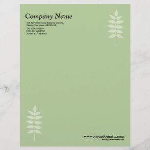 En-tête De Lettre Personnalisée Feuilles élégants - Vert