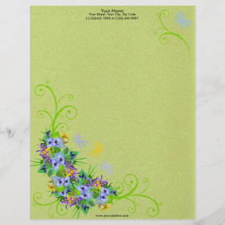 En-tête De Lettre Personnalisée Fleur de ressort avec l'en-tête de lettre de