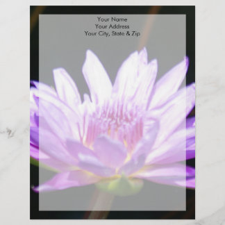En-tête De Lettre Personnalisée Fleur Nénuphar de Lotus violet