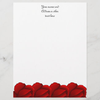 En-tête De Lettre Personnalisée Jolies roses rouges personnalisées