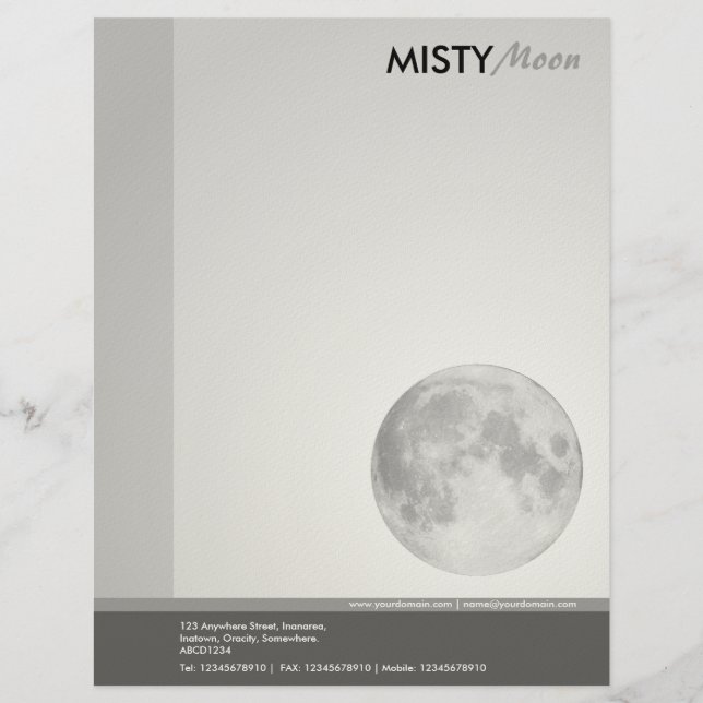 En-tête De Lettre Personnalisée Misty Moon (Papier à feutre) (Devant)