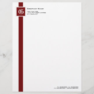 En-tête De Lettre Personnalisée Monogramme rouge, noir et blanc professionnel de
