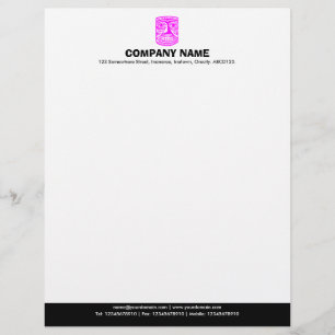 En-tête De Lettre Personnalisée Pied de page couleur (Tiki) - Magenta et noir