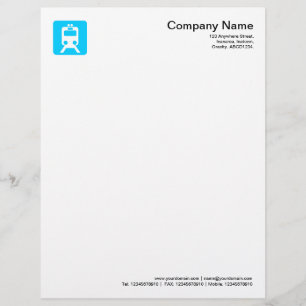 En-tête De Lettre Personnalisée Symbole du train - Sky Blue