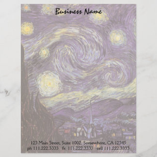 En-tête De Lettre Personnalisée Vincent van Gogh - Nuit étoilée
