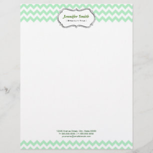 En-tête De Lettre Personnalisée Zigzag vert élégant simple de Chevron