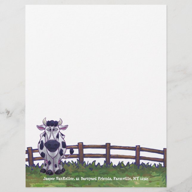 En-tête de lettre personnelle de vache (Devant)