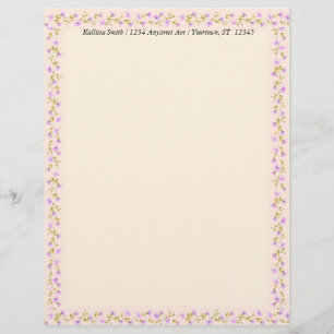 En-tête De Lettre Petites Fleurs Roses Douces