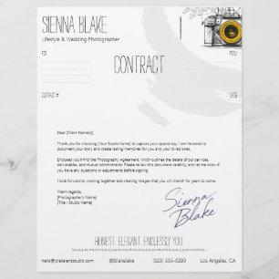 En-tête De Lettre Photographe de caméra botanique Feuille de couvert