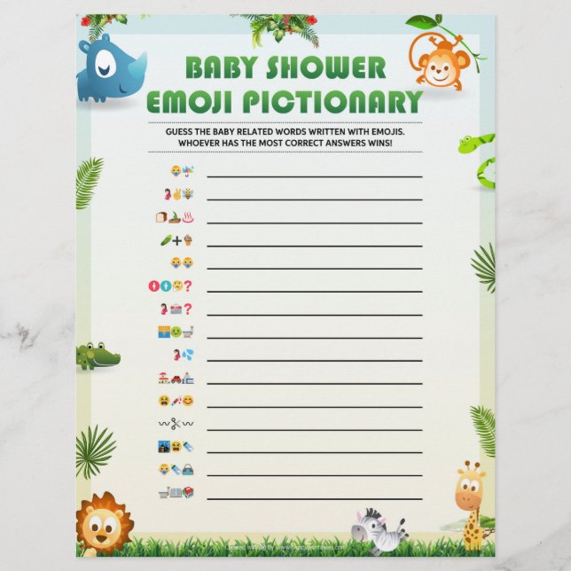 En-tête De Lettre Pictionnaire Emoji bébé [Thème animal] (Devant)