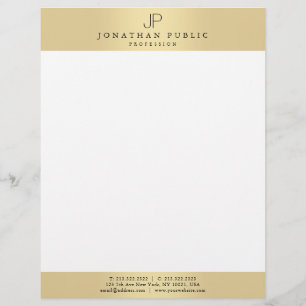 En-tête De Lettre Plaine moderne de Faux de monogramme élégant
