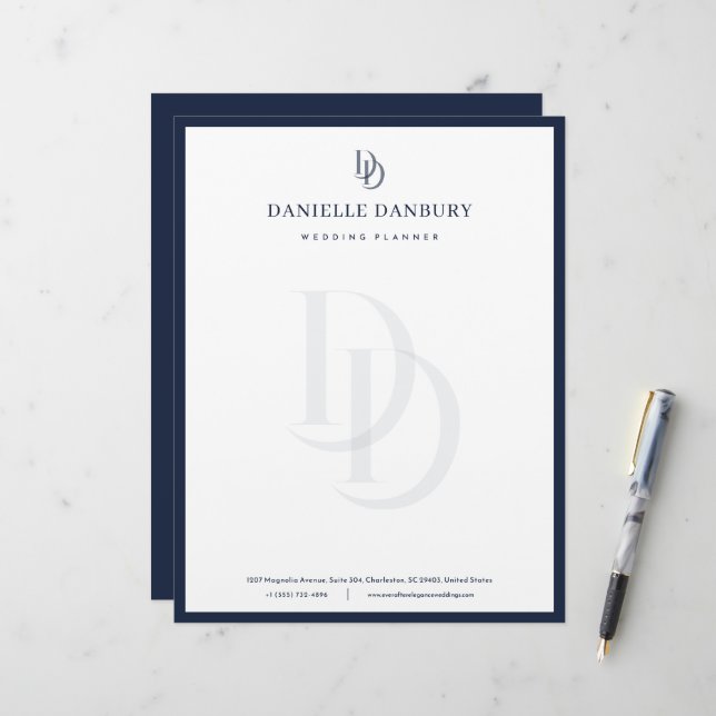 En-tête De Lettre Planificateur de mariage élégant moderne personnal (Devant/Arrière en situation)