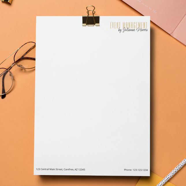 En-tête De Lettre Planification d'événements pour entreprises marqué (Créateur téléchargé)