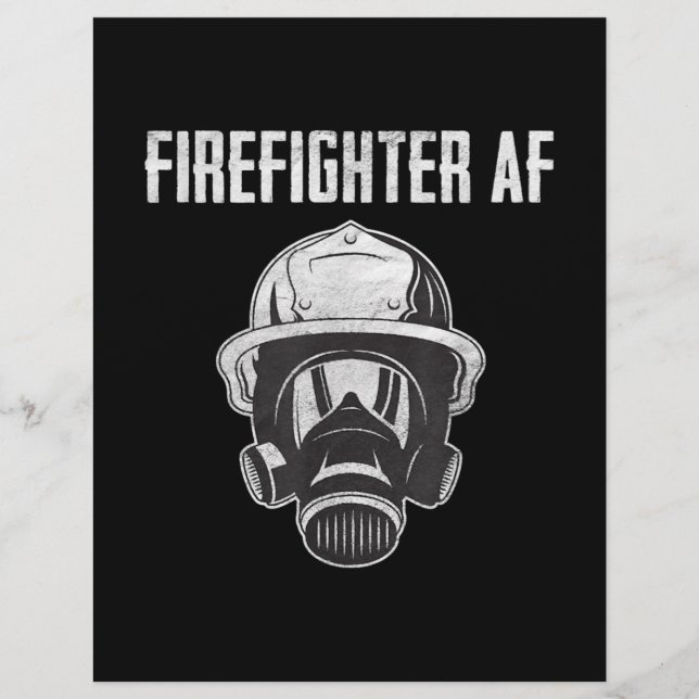 En-tête De Lettre Pompier AF | Masque gaz | Funny Firefighter (Devant)