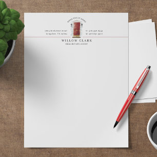 En-tête De Lettre Porte d'entrée couleur rouge personnalisée
