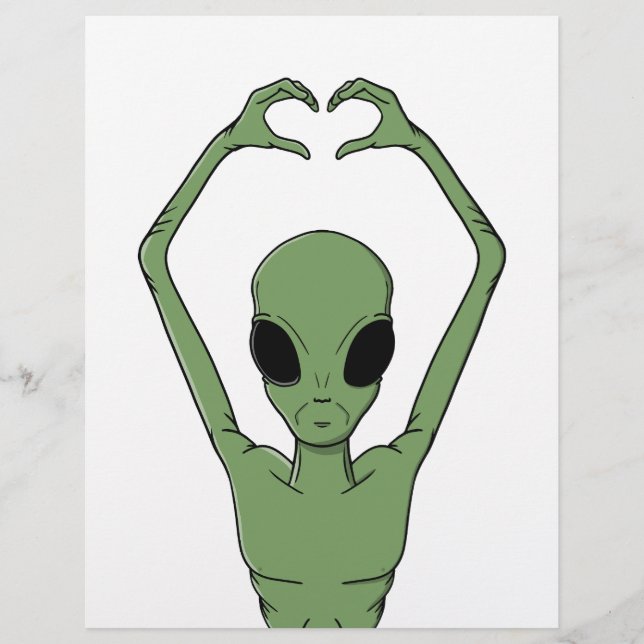 En-tête De Lettre Pose du cœur extraterrestre (Devant)