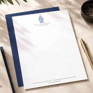 En-tête De Lettre Pot de jarre au gingembre bleu Logo de poterie Des