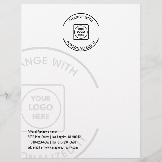 En-tête De Lettre Professional Business Logo Watermark letterhead (Devant)