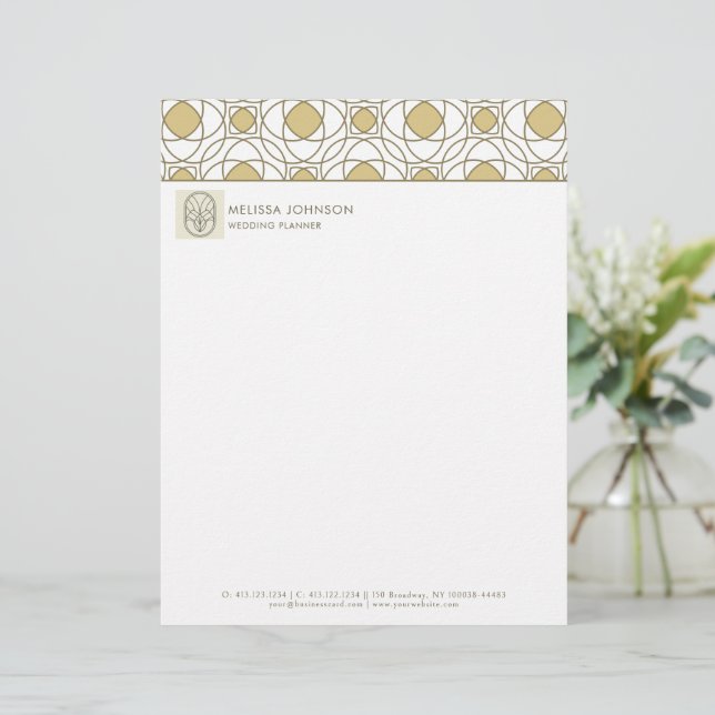 En-tête De Lettre Professional Gold Geometric Letterhead (Debout devant)