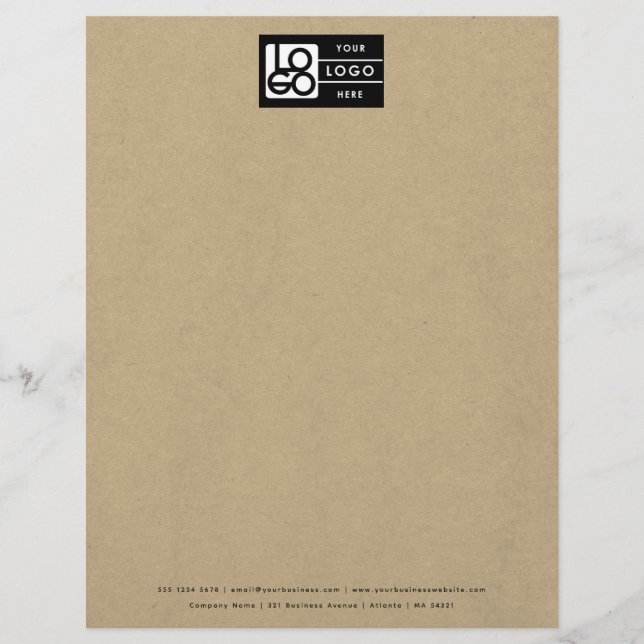 En-tête De Lettre Professional Rustic Kraft Business Logo Letterhead (Devant)