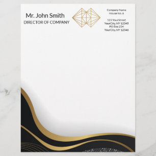 En-tête De Lettre Professionnel Classic Elegant Black Gold