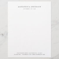 Professionnel d'avocat blanc minimaliste
