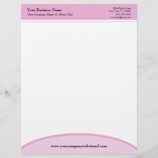 En-tête de lettre professionnel de base rose