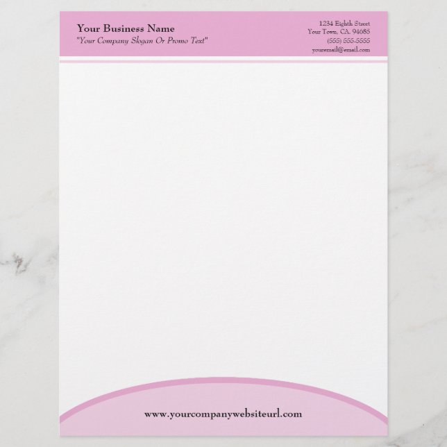 En-tête de lettre professionnel de base rose (Devant)