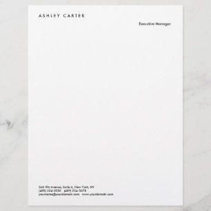 En-tête De Lettre Professionnel élégant blanc clair minimaliste mode